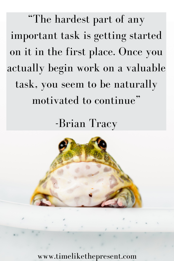 “The hardest part of any important task is getting started on it in the first place. Once you actually begin work on a valuable task, you seem to be naturally motivated to continue” Brian Tracy 